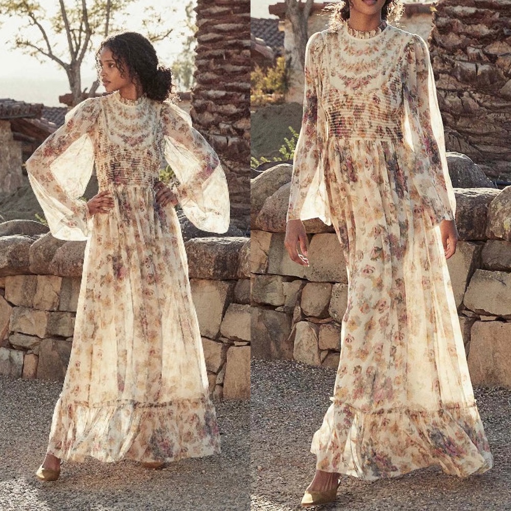 DOEN | NWT! Tiarella Silk Maxi Dress In Antique Floral Size: XS